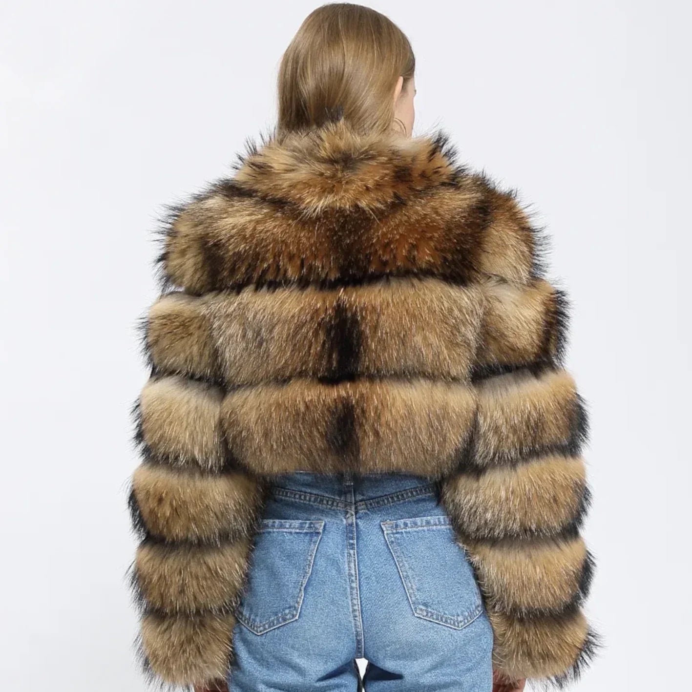 Women's Raccoon Faux Fur Coat - Heat Fit™